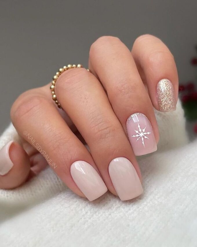 Prosty manicure, eleganckie zimowe paznokcie