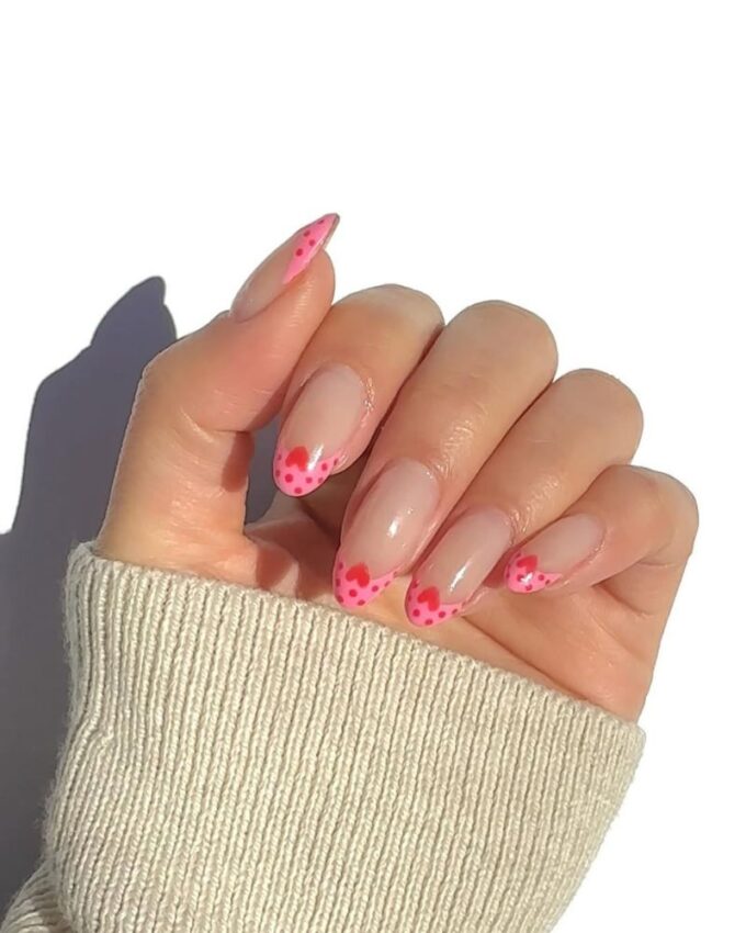 Prosty różowy francuski manicure, DIY manicure