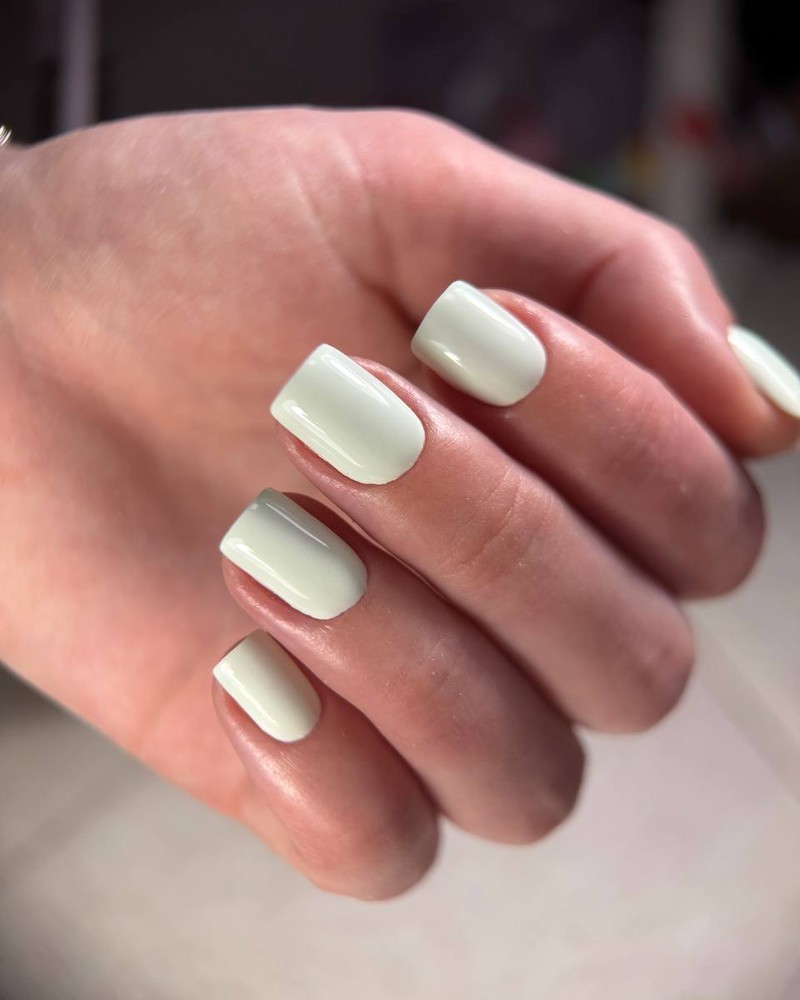 Squoval pastelowa mięta jednolity Indigo Nails