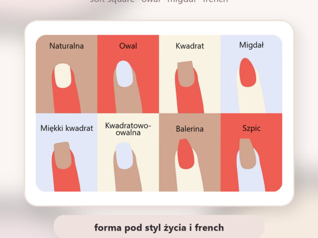 Kształt paznokci jaki wybrać — soft square owal migdał french