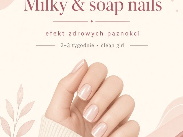 Milky i soap nails — półprzezroczysty mleczny look na krótkich paznokciach