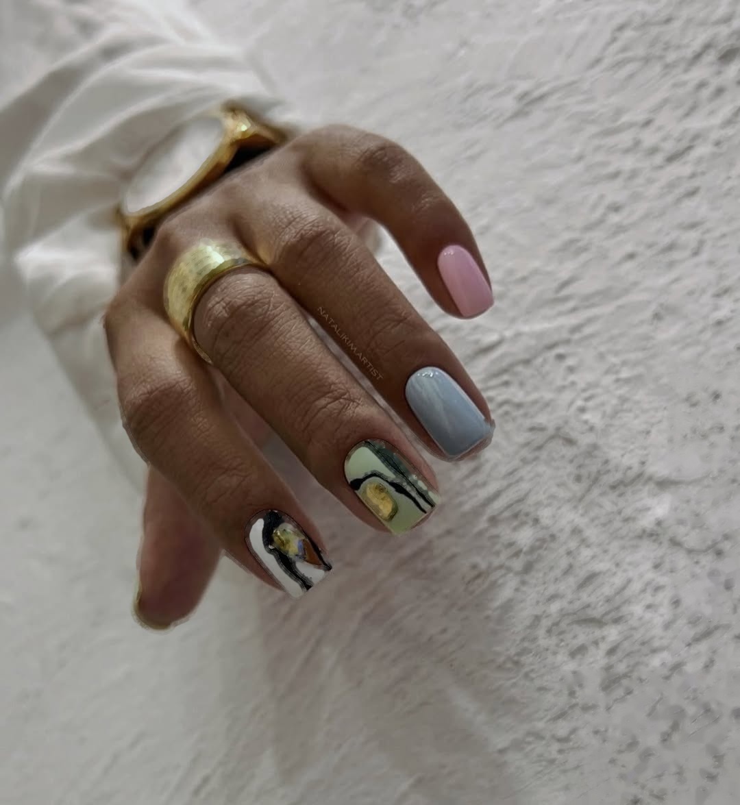 Krótki kwadrat pastel mismatch CND Shellac