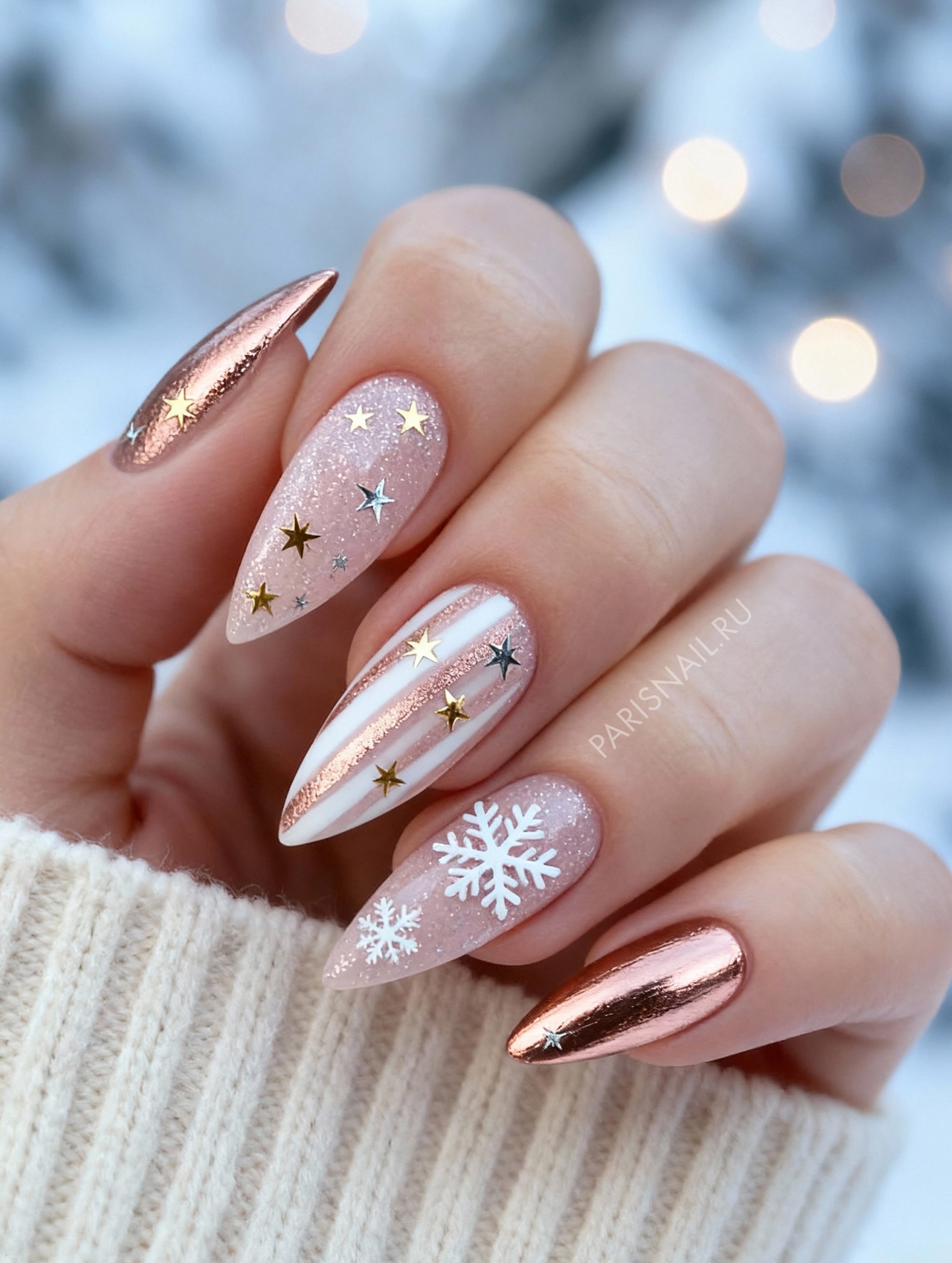 Niesamowity blask zimowego manicure