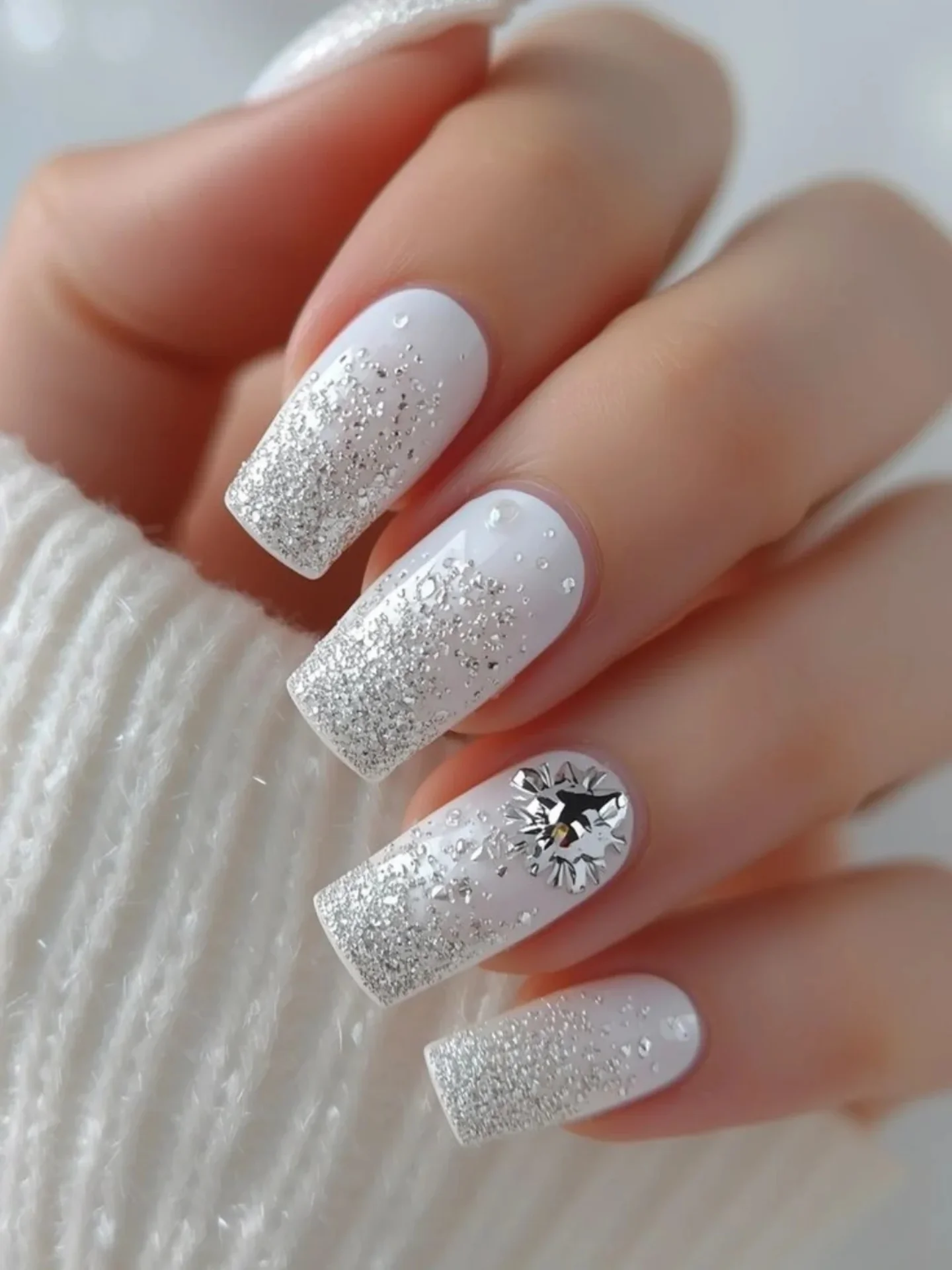 Śnieżno-srebrna bajka na Twoich paznokciach