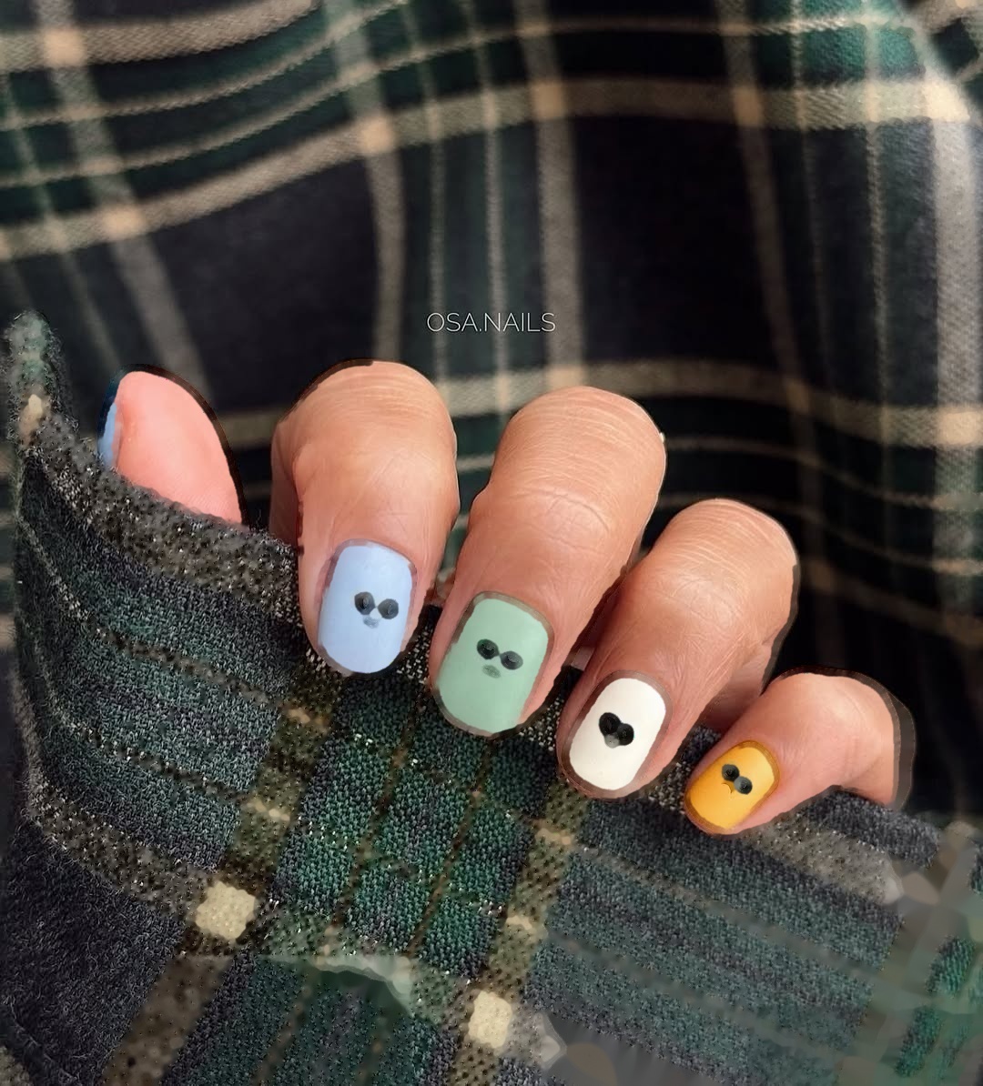 Krótki squoval mat pastel skittle buźki Oxxi